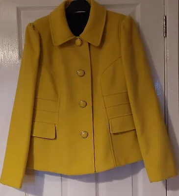 Buy MARKS & SPENCER Short Yellow Jacket With Long Sleeves And Collar Size 14 • 9.99£
