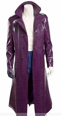 Buy Joker Jared Leto Suicide Squad Halloween Purple Faux Leather Coat Fast Shipping • 85.20£