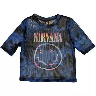 Buy Nirvana Ladies Crop Top: Pastel Smiley OFFICIAL NEW  • 19.60£