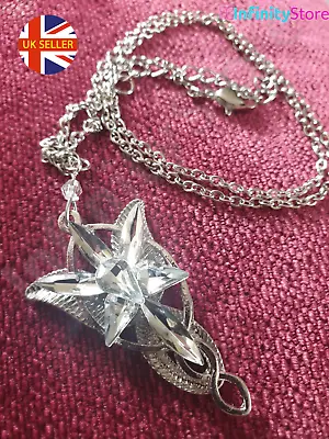 Buy Lord Of The Rings Silver Evanstar Necklace LOTR Pendant Jewellery Arwen GIFT BAG • 6.69£