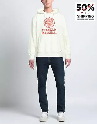 Buy RRP€105 FRANKLIN & MARSHALL Sweatshirt Size XL Print Logo Long Sleeves Hooded • 14.99£