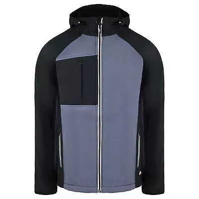 Buy Dickies Hooded Softshell Grey Black Men Water Resistant Jacket JW7023 GREY BLACK • 29.99£