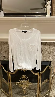 Buy Social Standard By Sanctuary Women's White Scoop Neck Long Sleeve T-Shirt S L • 5.53£