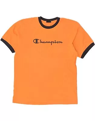 Buy CHAMPION Mens Graphic T-Shirt Top Large Orange Cotton TN07 • 19.95£
