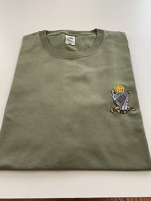Buy Royal Irish Rangers Badge Embroidered On A Military Green T-shirt Medium-3xl New • 8.95£