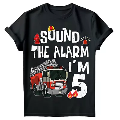 Buy Sound The Alarm Fire Truck Firefighter Personalised Birthday Kids T Shirt #RL#V • 3.99£