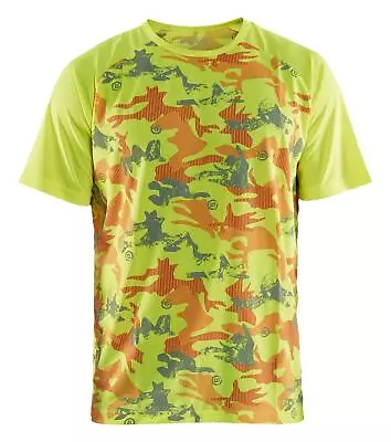 Buy Blaklader Yellow/grey Camouflage Men's UV Blocking UPF40+ T-shirt #3425 • 35.16£