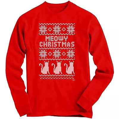 Buy 1Tee Kids Girls Meowy Christmas - Cat Sweatshirt Jumper • 13.99£