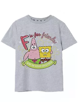 Buy SpongeBob SquarePants Grey Short Sleeved T-Shirt (Girls) • 10.99£