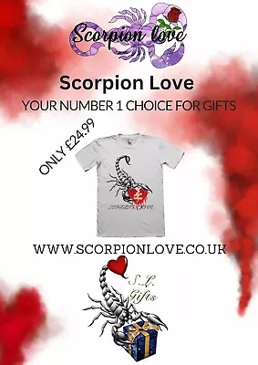 Buy Scorpion Love Tshirts Unisex Medium Or Large White Full Colour Print  • 24.99£