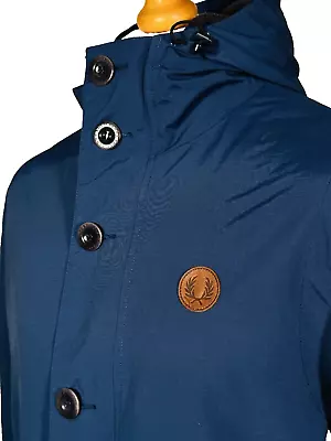 Buy Fred Perry Offshore Parka - Carbon Blue - Size M - Scooter Mod Casuals Workwear • 0.99£