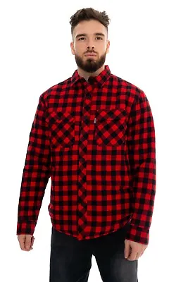 Buy River Road Mens Quilted Padded Shirt Jacket Lined Lumberjack Fleece Flannel Warm • 18.98£