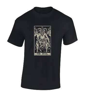 Buy Tarot Devil Mens T Shirt Cool Demon Cards Supernatural Ouija Board Top Skull • 8.99£