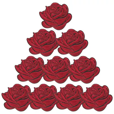 Buy  10 Pcs Jean Jacket Patches Sewing Tool Rose Embroidered Iron Embroidery Roses • 7.88£