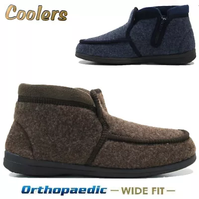Buy Mens Diabetic Orthopaedic Winter Warm Wool Zip Wide Shoes Slippers Boots Size • 11.95£