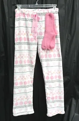 Buy Sleep & Co Hearts Ultra Soft Plush Fleece Pajamas Pjs Sleep Pants & Socks~l~new • 12.48£