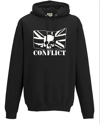 Buy CONFLICT- Retro British Hardcore Punk Rock Band Men's Hoodie Top • 23.99£