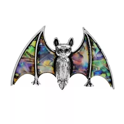 Buy Gothic Bat Brooch Silver Tone Enamel Lapel Pin Badge Multi-Colour Jewellery • 5.99£