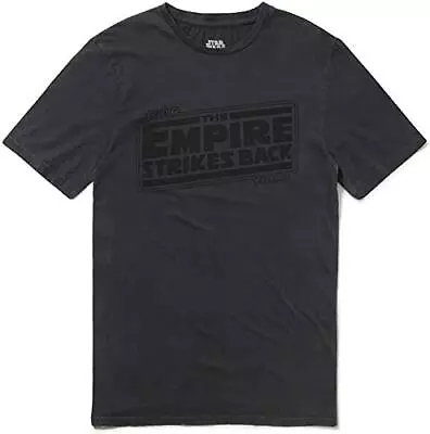 Buy Star Wars Empire Strikes Back Logo Washed Grey T-Shirt By Re:Covered • 13.99£