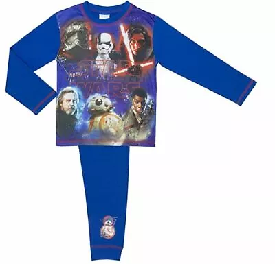 Buy Licensed Boys STAR WARS Blue Pyjamas Pjs 4-12 Years Nightwear PJ The Last Jedi • 5.95£