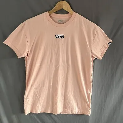 Buy Vans Mens T Shirt XS Pink Embroidered Logo Short Sleeve Crew Neck Cotton • 8.99£