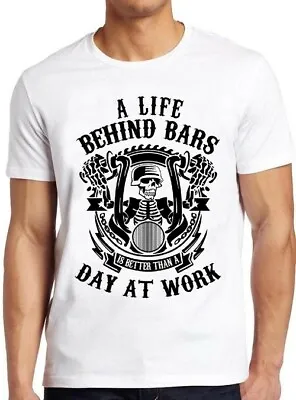Buy Motorcycle Skeleton Life Behind Bars Biker Funny Retro Cool Tee T Shirt M44 • 6.35£