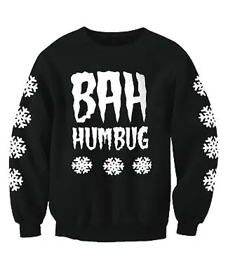 Buy Bah Humbug Adults Grumpy Anti Christmas Novelty Christmas Jumper Sweatshirt • 19.99£