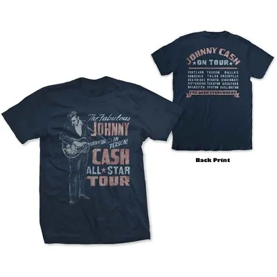 Buy JOHNNY CASH UNISEX T-SHIRT: ALL STAR TOUR (BACK PRINT) LARGE Only • 16.99£