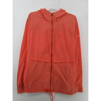 Buy Columbia Womens 2X Long Sleeve Full Zip Up Hooded Windbreaker Jacket Orange • 21.85£