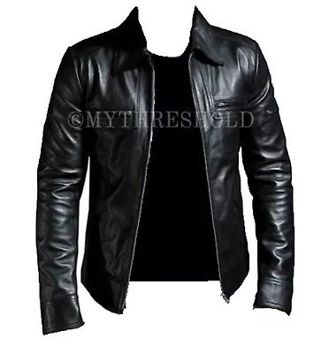 Buy Men's Genuine Lambskin Leather Motorcycle Jacket Slim Fit Biker Jacket • 96.99£