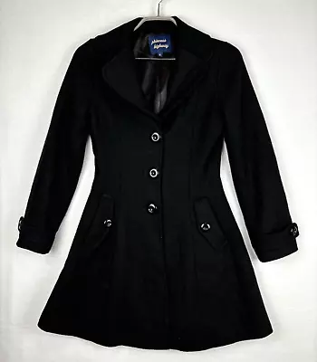 Buy Princess Highway Coat Jacket Size 6 Black Wool Viscose Blend Button Up • 18.57£