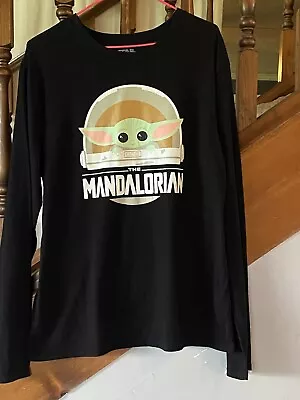 Buy Star Wars The Mandalorian XL Women's Black Long Sleeve Shirt Top Baby Yoda New • 14.45£