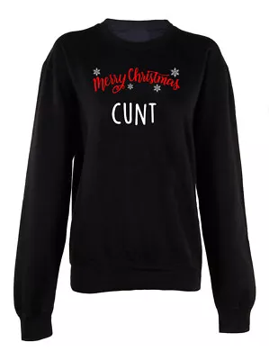 Buy Merry Christmas C*NT Crew Neck Sweatshirt Unisex Sweater Pullover Funny XMAS • 17.99£