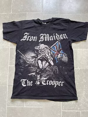 Buy *IRON MAIDEN T SHIRT* Size SMALL BLACK BAND TOP THE TROOPER 80’s 90’s Heavy Rock • 11.95£