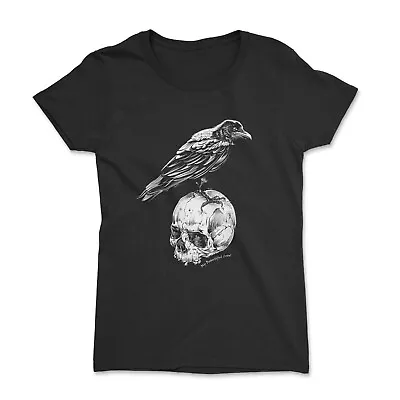 Buy Women's Crow Skull T-Shirt | My Beautiful Crow | Gothic Horror Metal • 12.95£