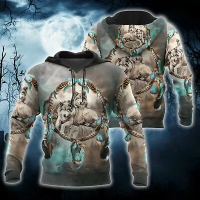 Buy Dreamcatcher Native Wolf  Hoodies Sweatshirt • 37.16£