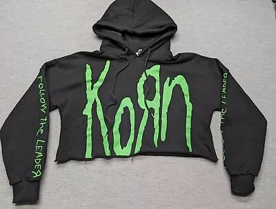 Buy Official Korn Cropped Hoodie Gold Set Merch Women's Size Small Black Metal Rock • 61.52£