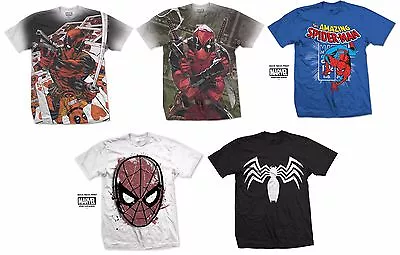 Buy Marvel Heroes Mens T Shirts New Short Sleeve Dead Pool Spider Man Comics UK Gift • 7.49£
