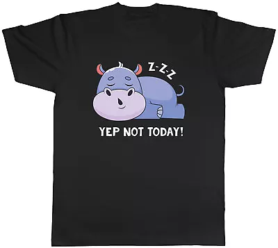 Buy Sleeping Hippopotamus Mens T-Shirt Yet Not Today Lazy Tired Hippo Tee Gift • 8.99£