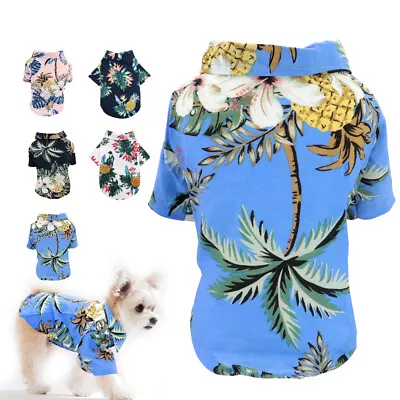 Buy Puppy Summer Shirt Small Dog Cat Pet Clothes Vest T Shirt Hawaii Beach Yorkshire • 7.19£