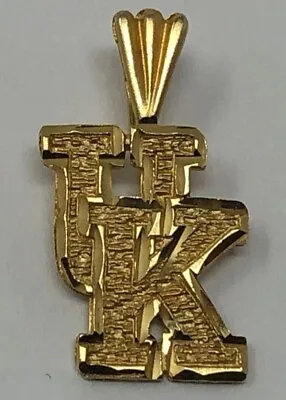 Buy 14K Gold Vintage 1987 Michael Anthony UK Wildcats Diamond Cut Pendant Kentucky • 177.19£