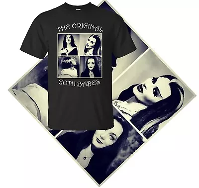 Buy Vampira Morticia Adams Lily Munster Bride Of Frankenstein Gothic T Shirt Black • 18.68£