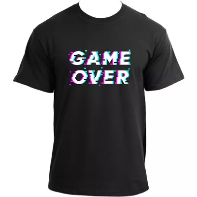 Buy Game Over Glitch T Shirt - Geek Retro Tee Duo Gaming & Techno Rave T-Shirt • 14.99£