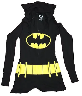 Buy Batman Batgirl Girls Juniors Zip Up Hoodie - Costume Front Image • 24.08£
