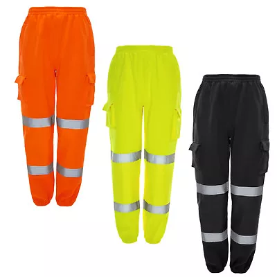 Buy Hi Viz Vis Jogging Bottoms Thick Trousers Safety Workwear Joggers Sweat Pants • 16.75£