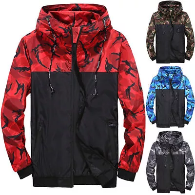 Buy Mens Camo Windproof Waterproof Coat Hooded Zipper Jacket Outwear Plus Size M-6XL • 15.99£