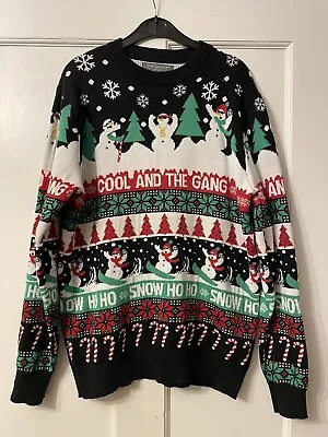 Buy Black Snowman Cool And The Gang Christmas Jumper By Primark  Small 36-38in Chest • 5.50£