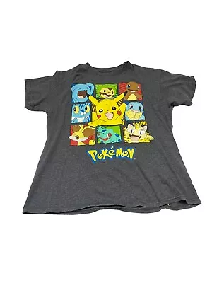Buy Pokemon Pikachu, Charmander, Bulbasaur Tee TShirt Youth Size M Gray • 8.62£