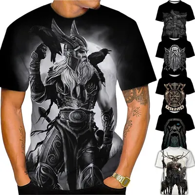 Buy Viking Odin Harajuku Hip Hop 3D Womens/mens Short Sleeve T-Shirt Casual Tops Tee • 10.79£