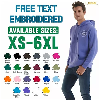 Buy Personalised Custom Embroidered Classic Hooded Sweatshirt Pullover Hoodie Jumper • 18.99£